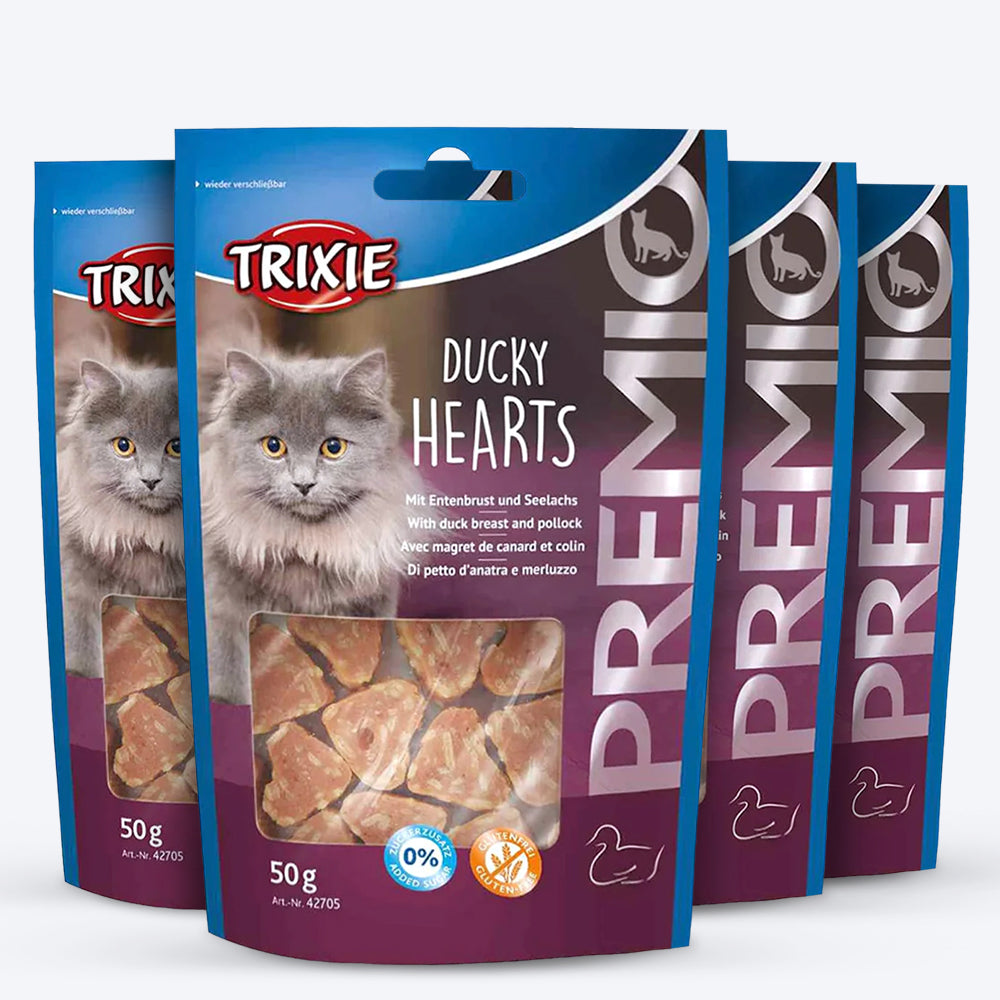 Trixie Premio Ducky Hearts Treat For Cat - 50 g - Heads Up For Tails