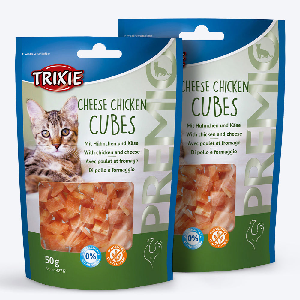 Trixie Premio Cheese Chicken Cubes Cat Treat - 50 g - Heads Up For Tails