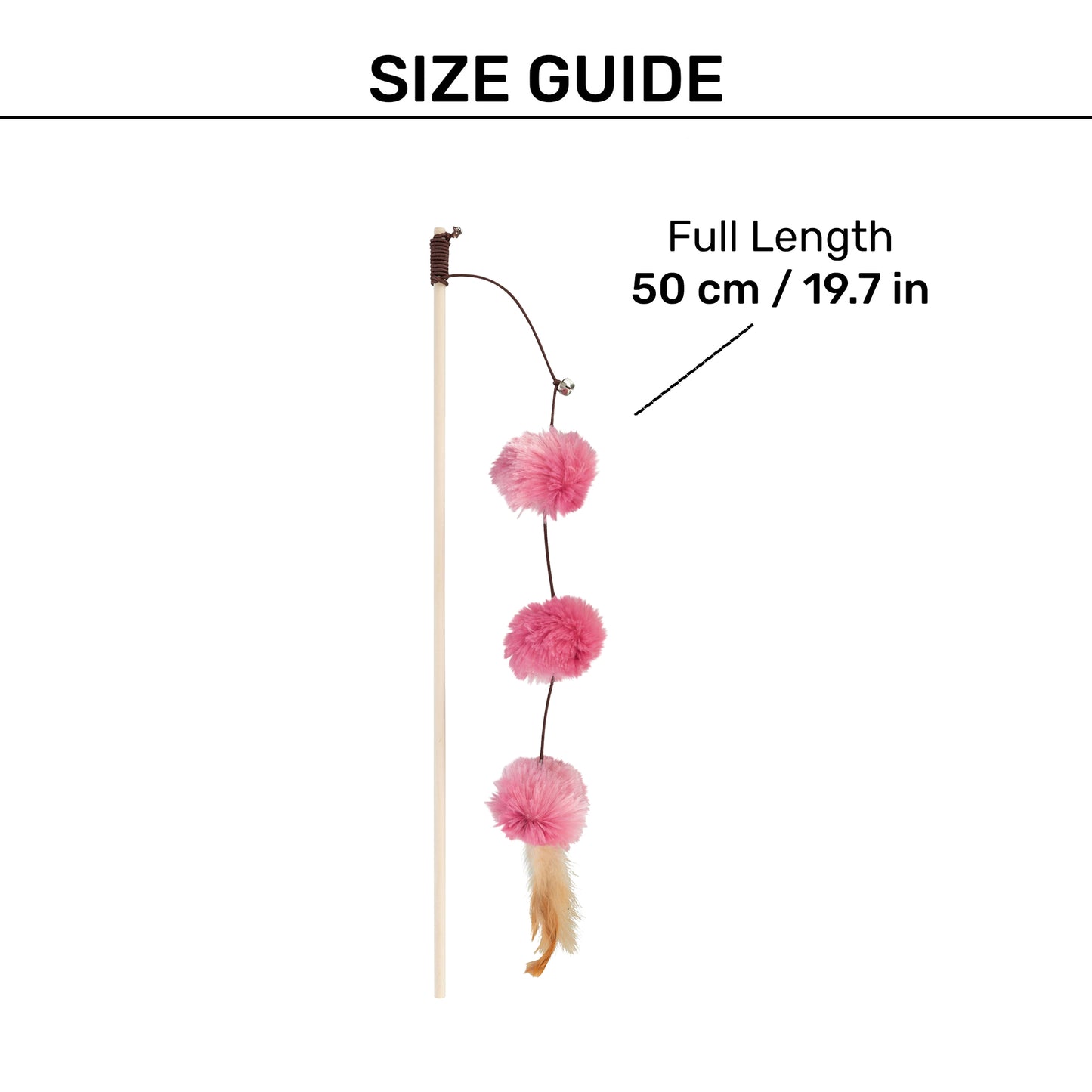 Trixie Playing Rod With Pompom Balls Toy For Cat - 50 cm - Heads Up For Tails