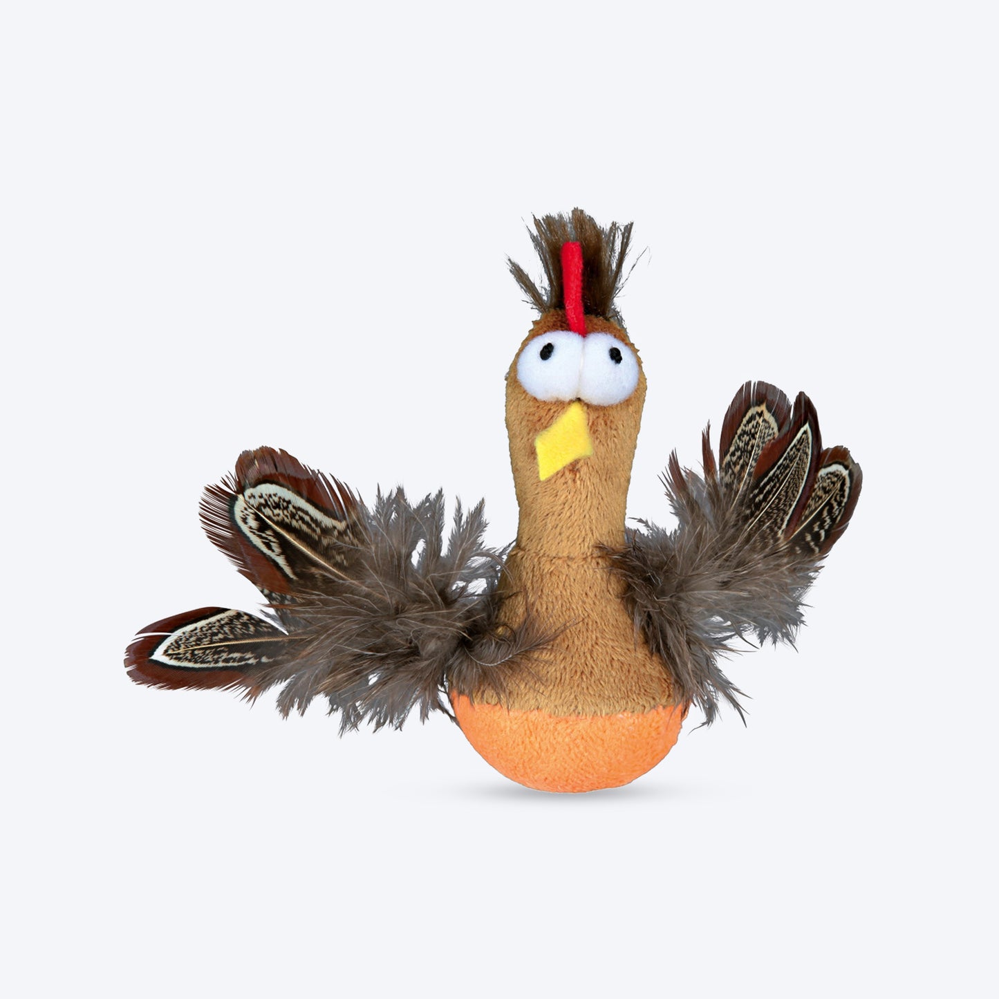 Trixie Roly-Poly Chicken Plush Toy For Cat - Beige - 10 cm