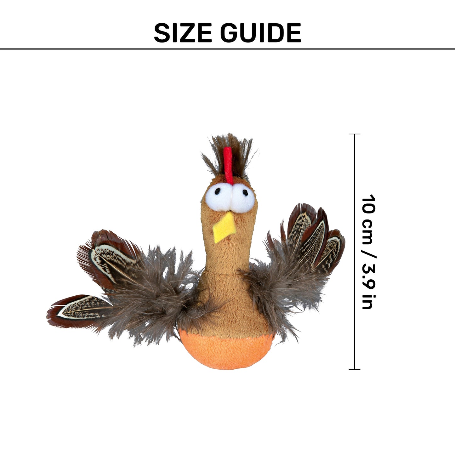 Trixie Roly-Poly Chicken Plush Toy For Cat - Beige - 10 cm - Heads Up For Tails