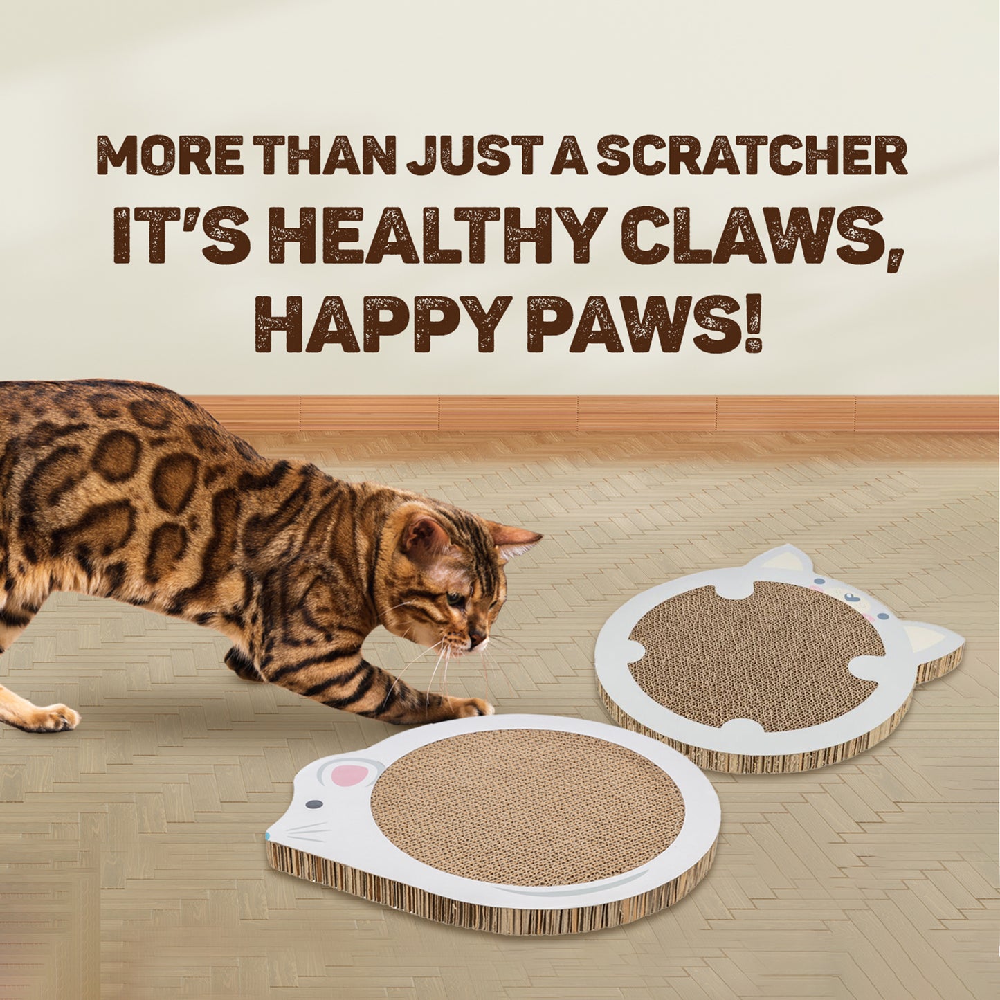 Trixie Mouse Junior Scratching Cardboard With Catnip Cat Scratcher - White - Heads Up For Tails