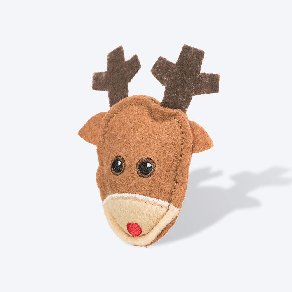 Trixie X-mas Elk & Gingerbread Figure Catnip Plush 2 Pcs Toy For Cat - 8 cm - Heads Up For Tails