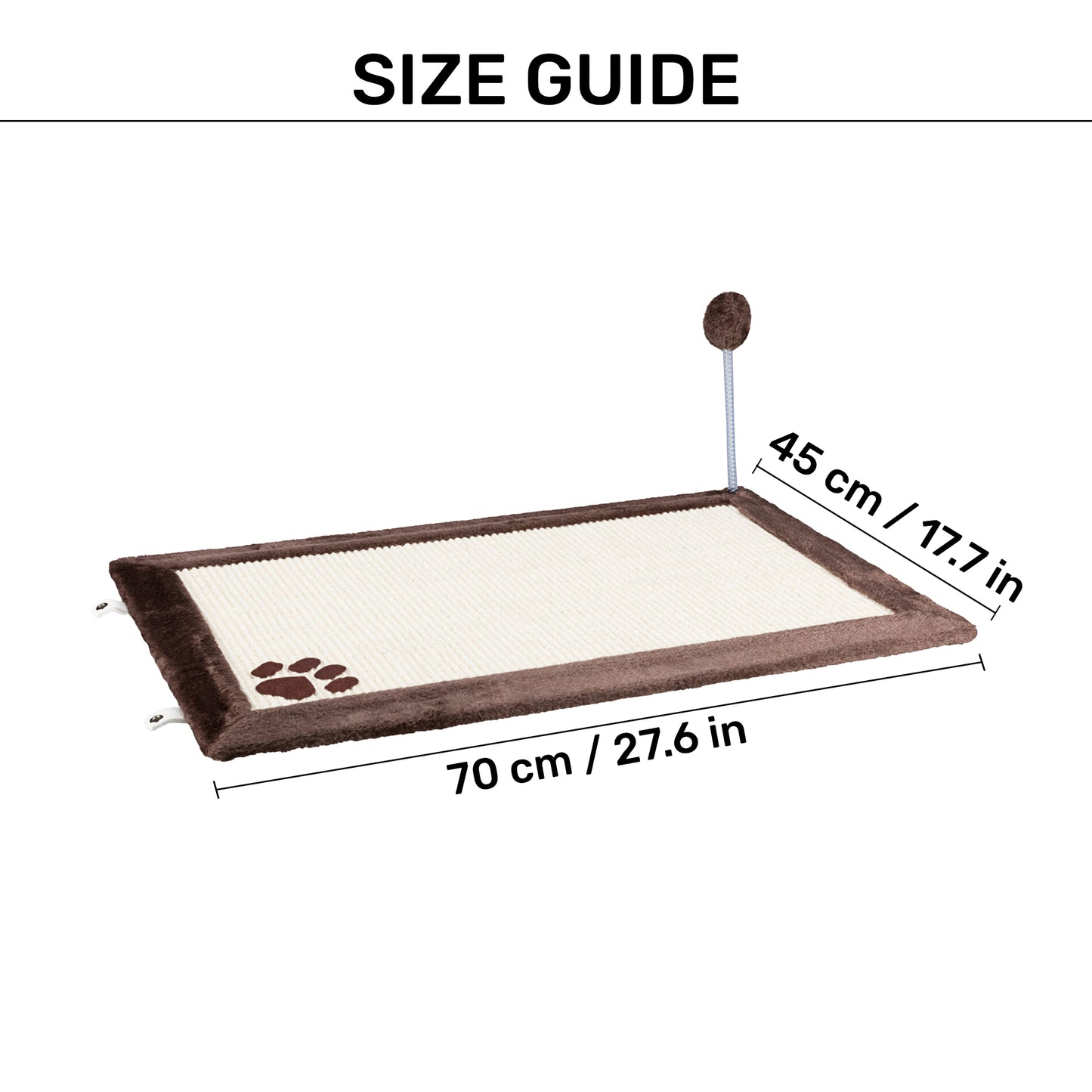 Trixie Scratching Cat Mat With Toy - Brown - Heads Up For Tails