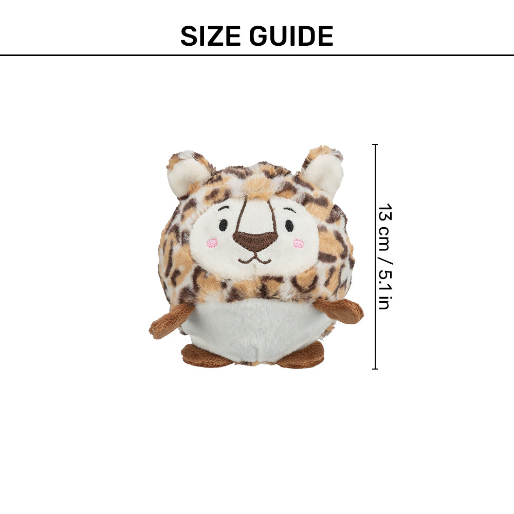 Trixie Leopard Ball With Sound Plush Dog Toy - Brown - 13 cm - Heads Up For Tails
