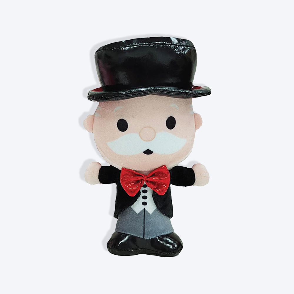 Hasbro Mr. Monopoly With Money Bag Squeak & Crinkle Plush Toy For Dog - Heads Up For Tails