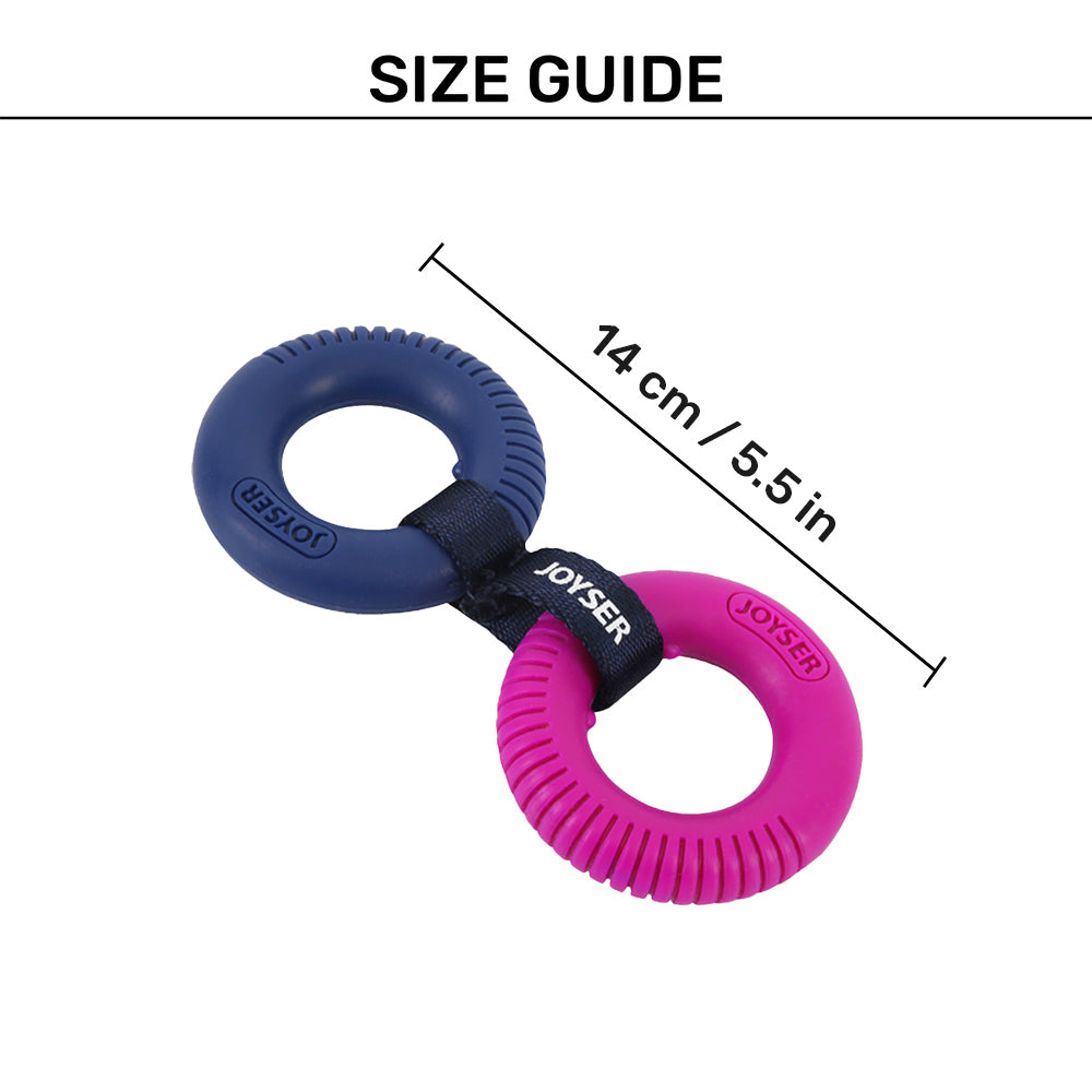 JOYSER 2 TPR Rings Chew Toy For Puppy - Pink & Blue - S/M - Heads Up For Tails