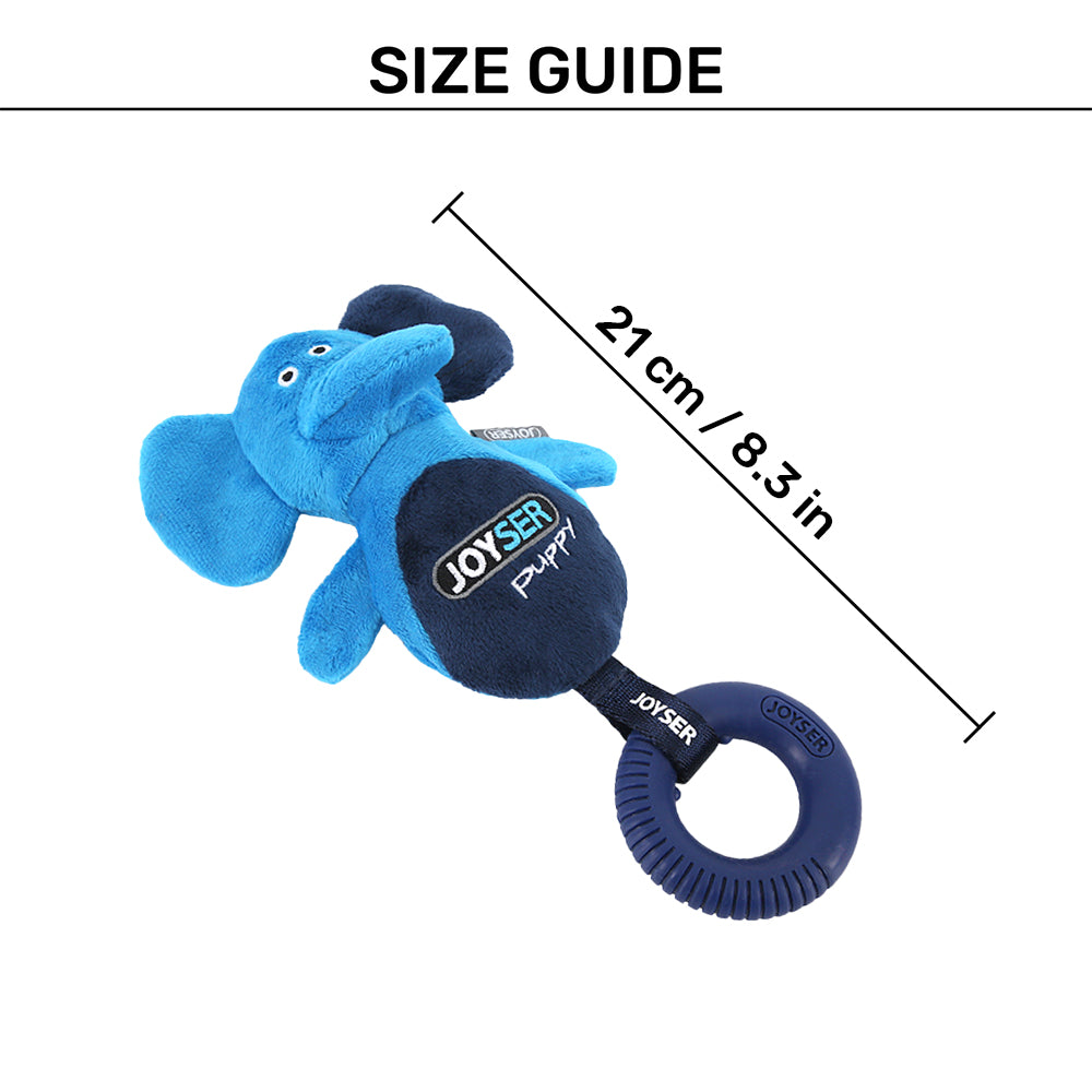 JOYSER Elephant Squeaker Chew Toy For Puppy - Dark Blue - S/M - Heads Up For Tails