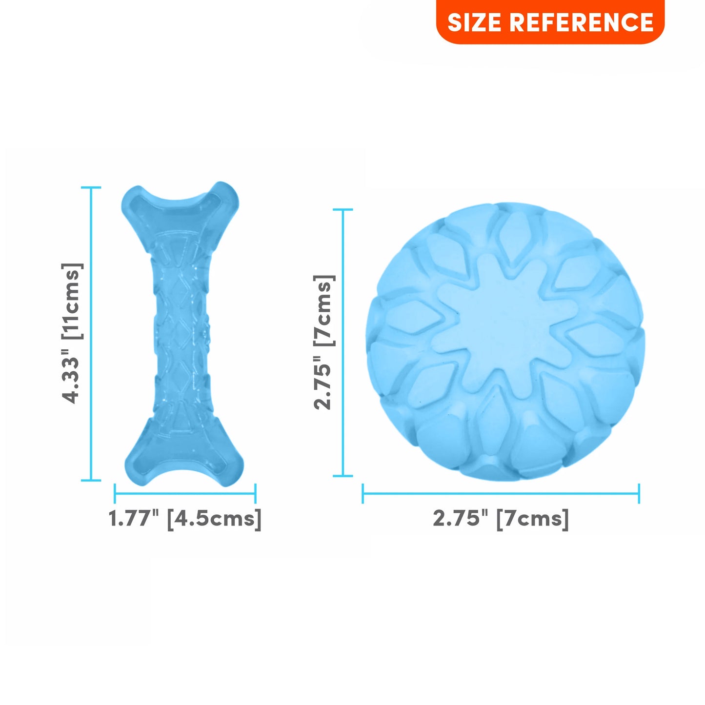 JOYSER Bone With Ball Chew Toy For Puppy - Blue - S - Heads Up For Tails