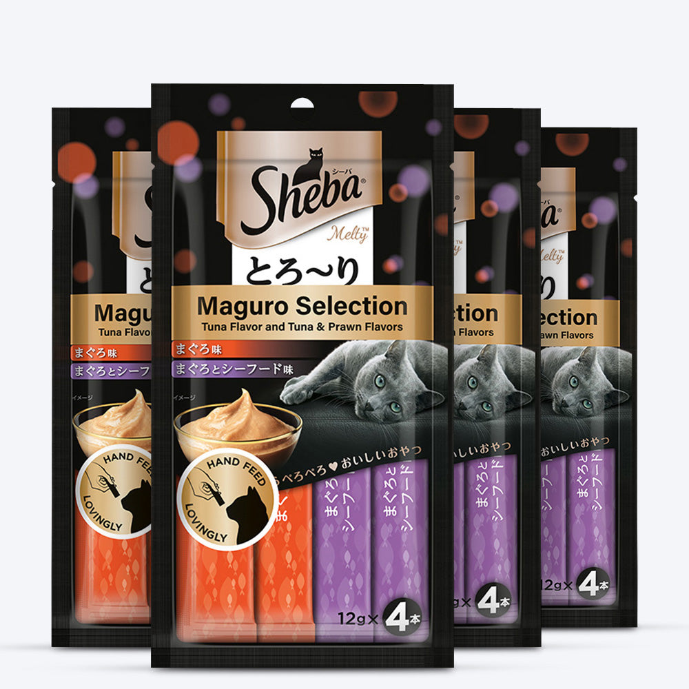 Sheba Melty Maguro Tuna & Seafood Flavour Cat Treat - 48 gm Packs - Heads Up For Tails