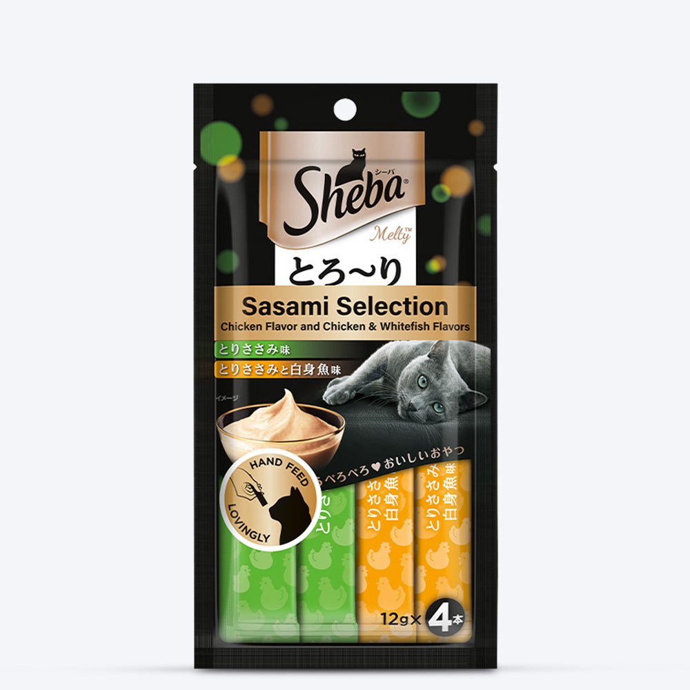 Sheba Melty Sasami Chicken Flavour Cat Treat - 48 gm Packs - Heads Up For Tails