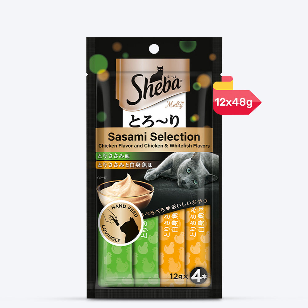 Sheba Melty Sasami Chicken Flavour Cat Treat - 48 gm Packs - Heads Up For Tails