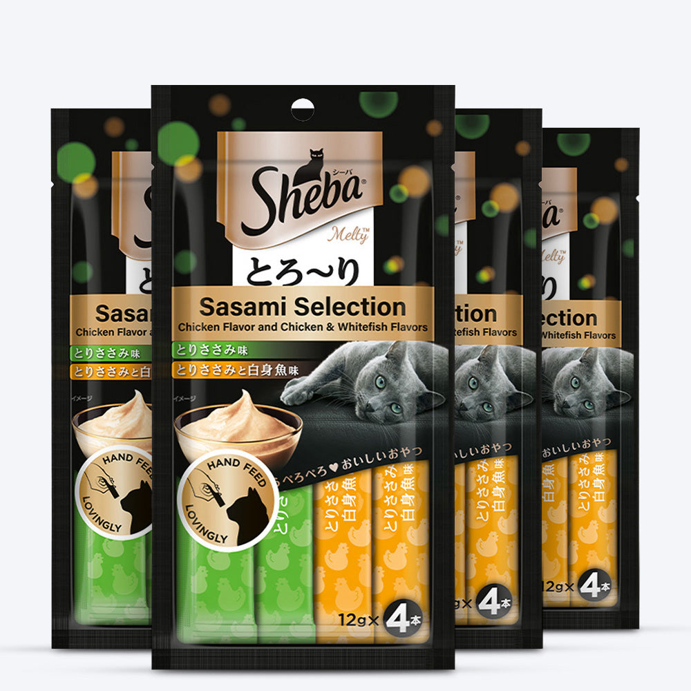 Sheba Melty Sasami Chicken Flavour Cat Treat - 48 gm Packs - Heads Up For Tails