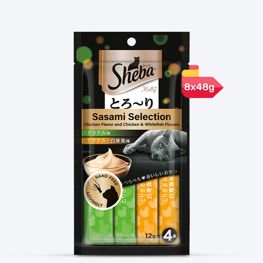 Sheba Melty Sasami Chicken Flavour Cat Treat - 48 gm Packs - Heads Up For Tails