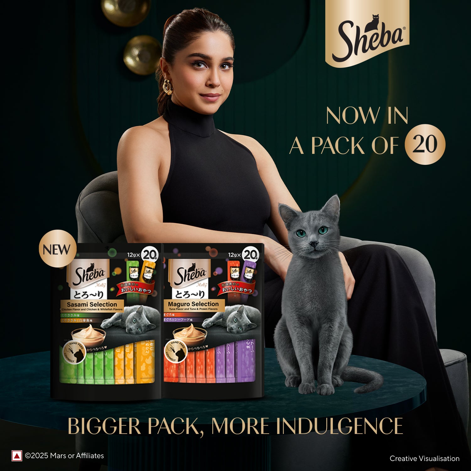 Sheba Melty Maguro Selection Tuna & Tuna & Prawn Flavors Cat Treats - 240 gm (20 x 12gm) - Heads Up For Tails