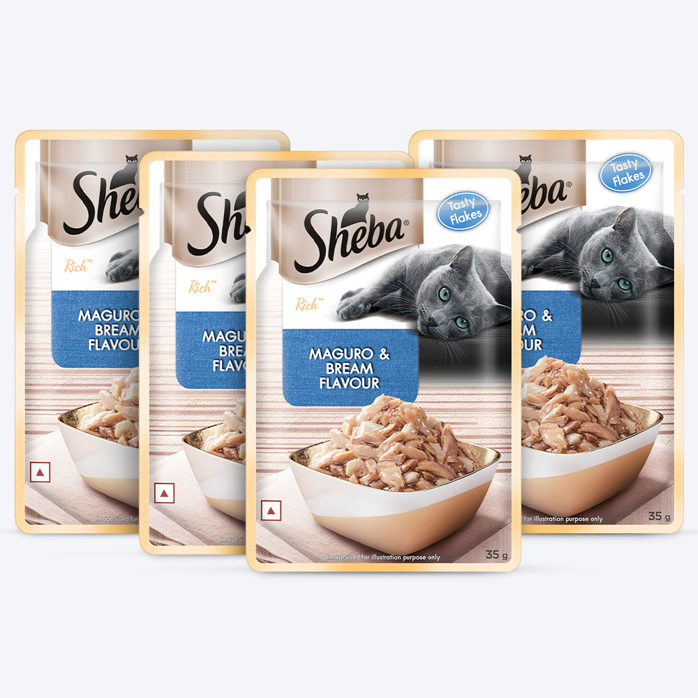 Sheba Maguro & Bream Wet Cat Food - 35 gm Packs - Heads Up For Tails