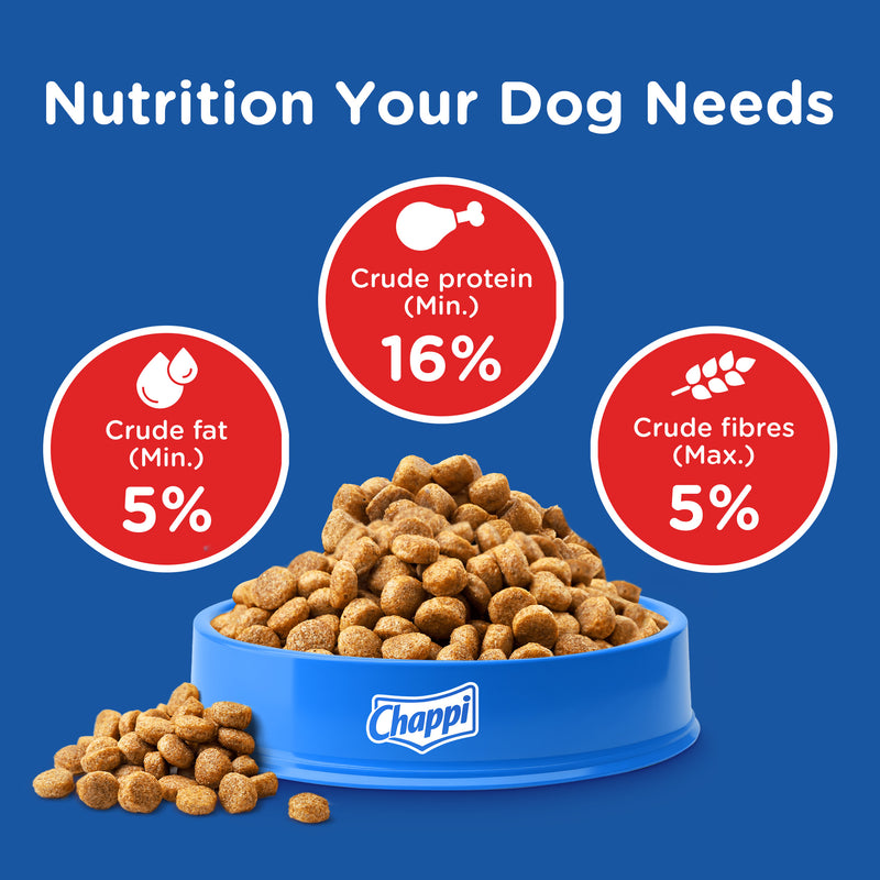 Chappi Adult (1+ Years) Dry Dog Food - Chicken and Rice - Heads Up For Tails