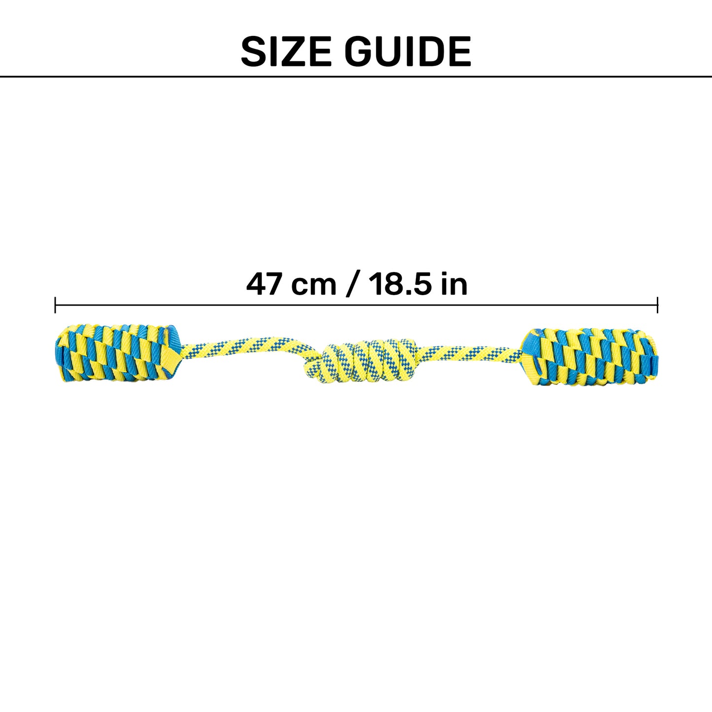 TLC Tug Loop Rope Toy For Dog - Blue & Yellow - Heads Up For Tails