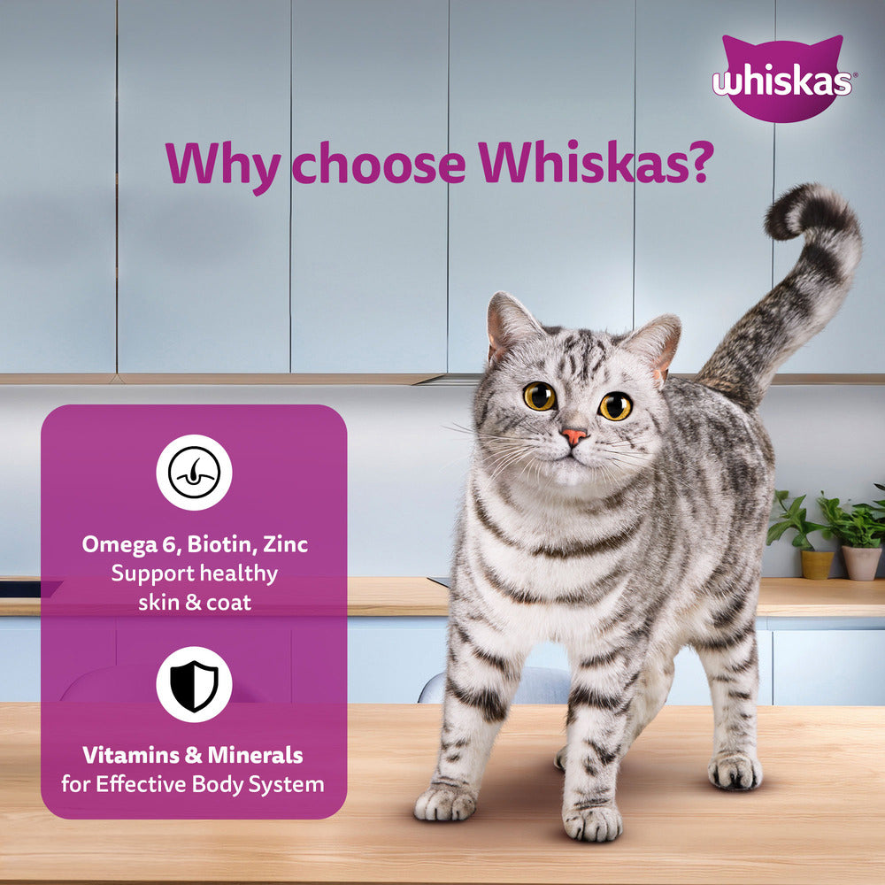 Whiskas Tuna And White Fish Wet Food For Adult Cat - 80 gm - Heads Up For Tails