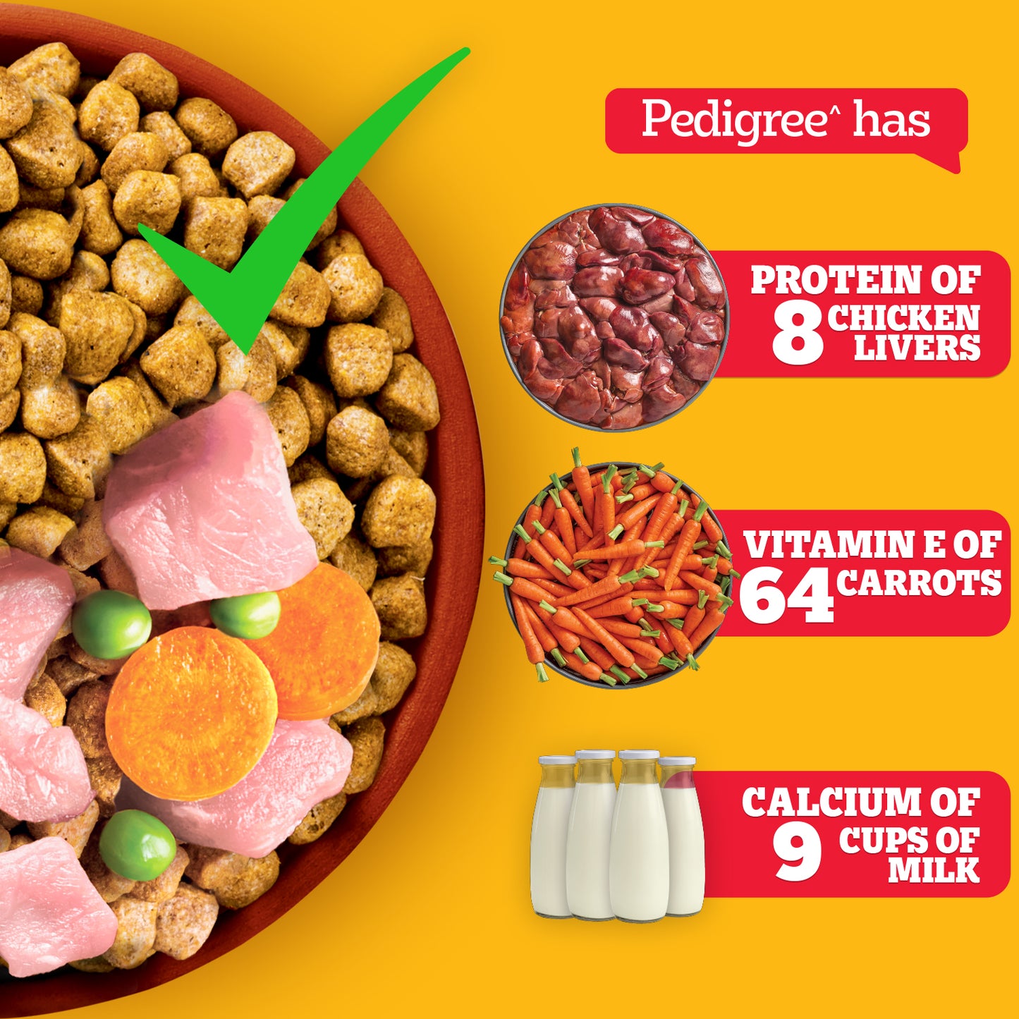 Pedigree Chicken & Vegetables Adult Dry Dog Food - Heads Up For Tails