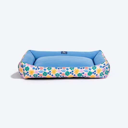HUFT Bloomscape Lounger Bed For Dog - Blue - Heads Up For Tails