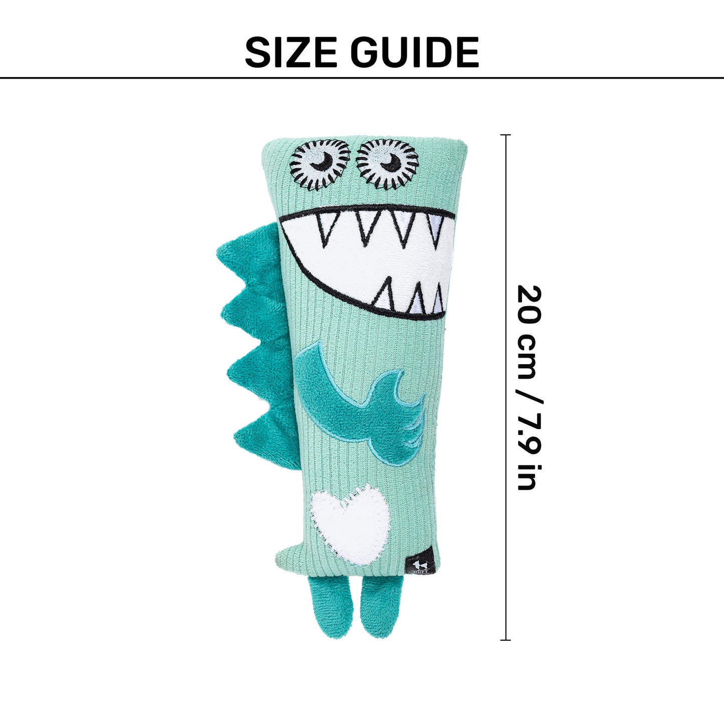 HUFT Cookie Nomster Squeaky Plush Toy For Dog - Light Turquoise - Heads Up For Tails