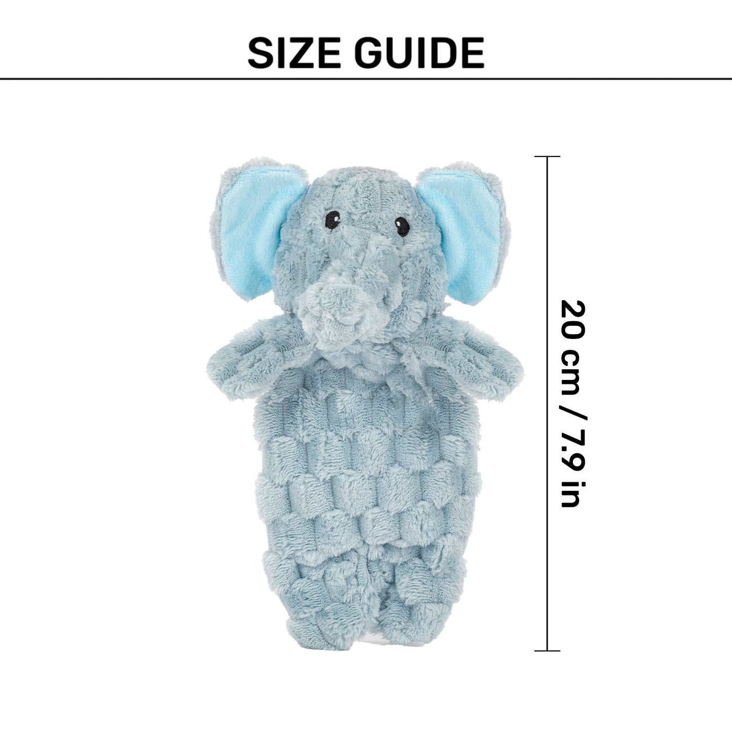 HUFT Crinkly Elly Plush Toy For Dog - Sky Blue - Heads Up For Tails