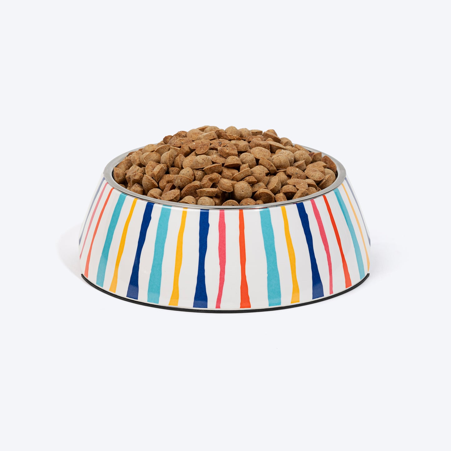 HUFT Splash And Stripes Printed Melamine Bowl With Steel Insert For Dog - Multicolor - Heads Up For Tails