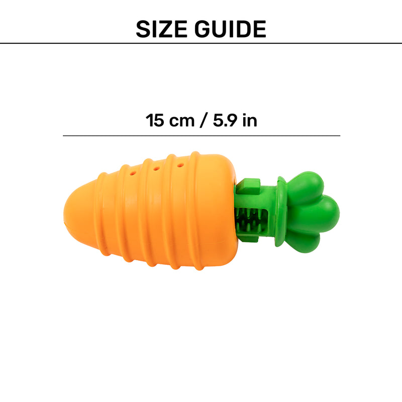 HUFT Chewtastic Fill-N-Fun Carrot Chew Toy For Dog - Orange & Green - Heads Up For Tails