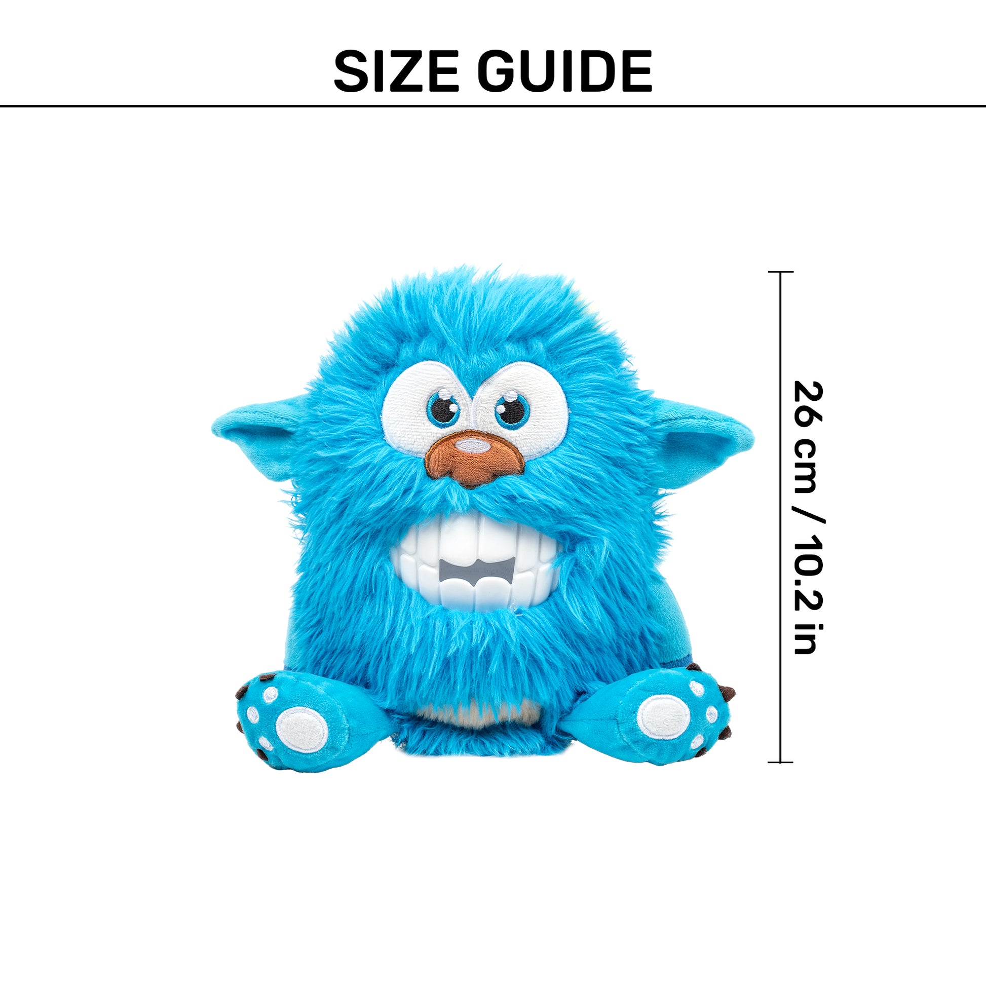 HUFT Toothy Nomster Plush Toy For Dog - Blue - Heads Up For Tails