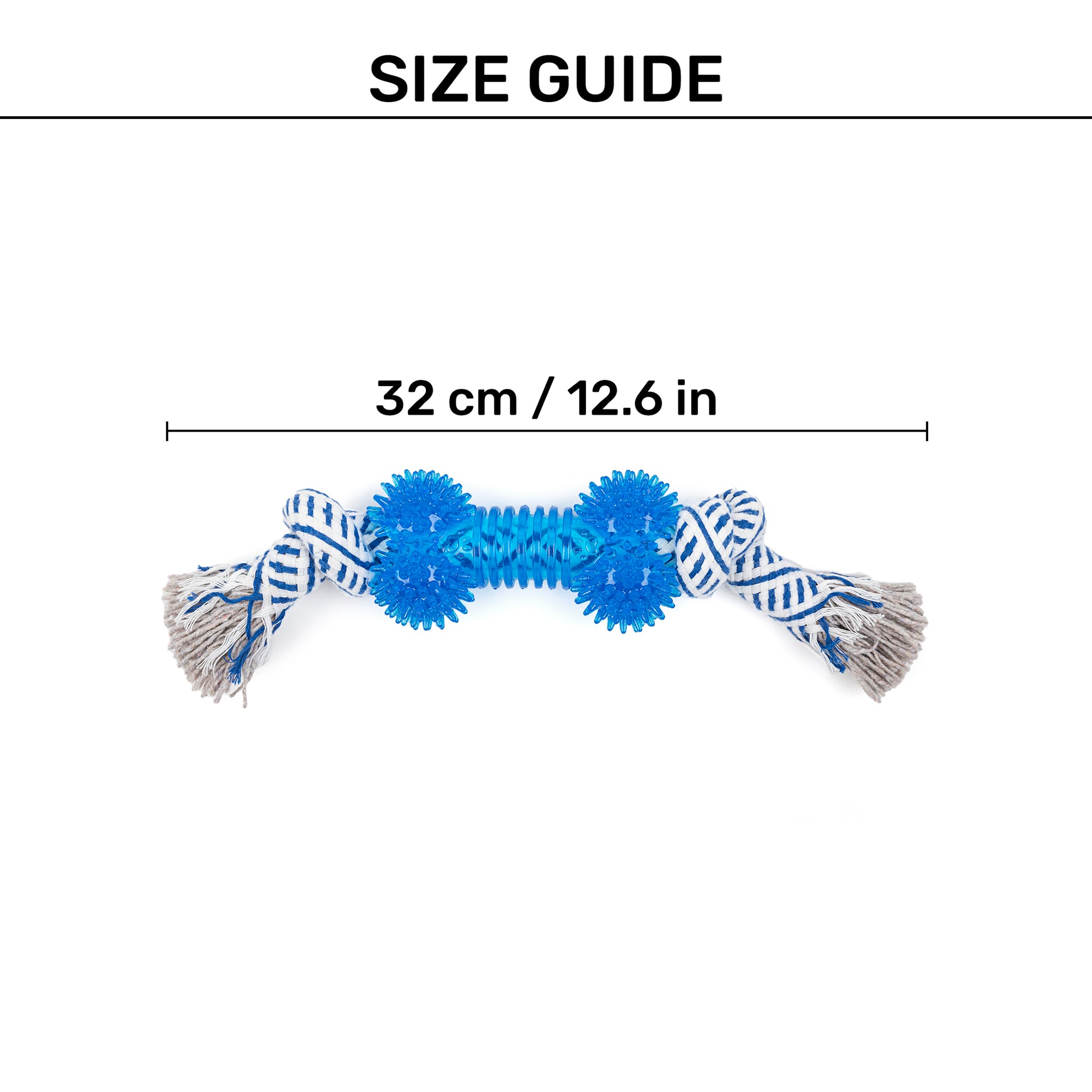 TLC Bone Rope Toy For Dog - Navy & White - Heads Up For Tails