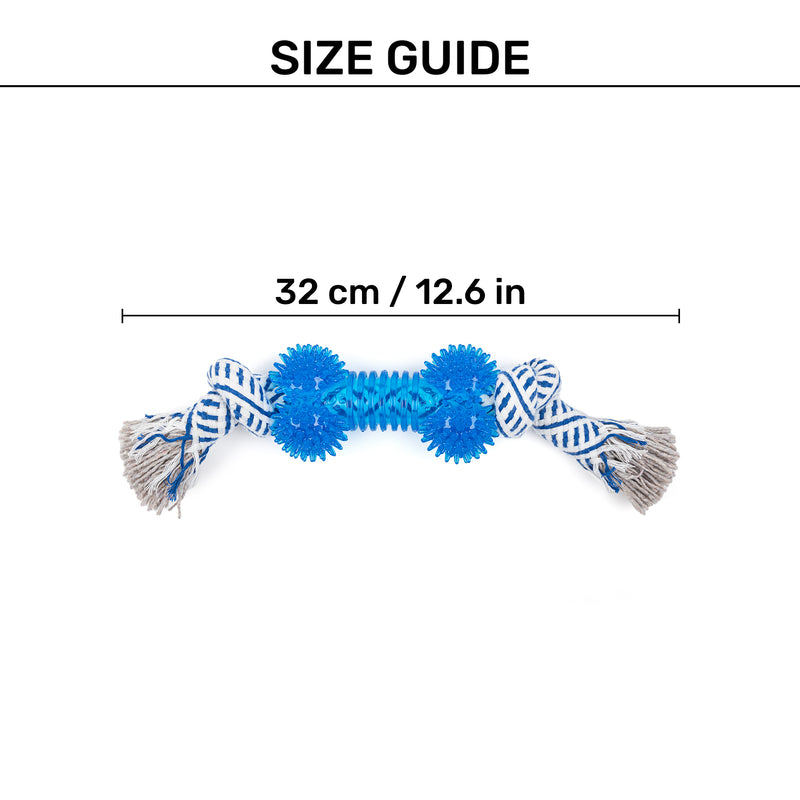 TLC Bone Rope Toy For Dog - Navy & White - Heads Up For Tails
