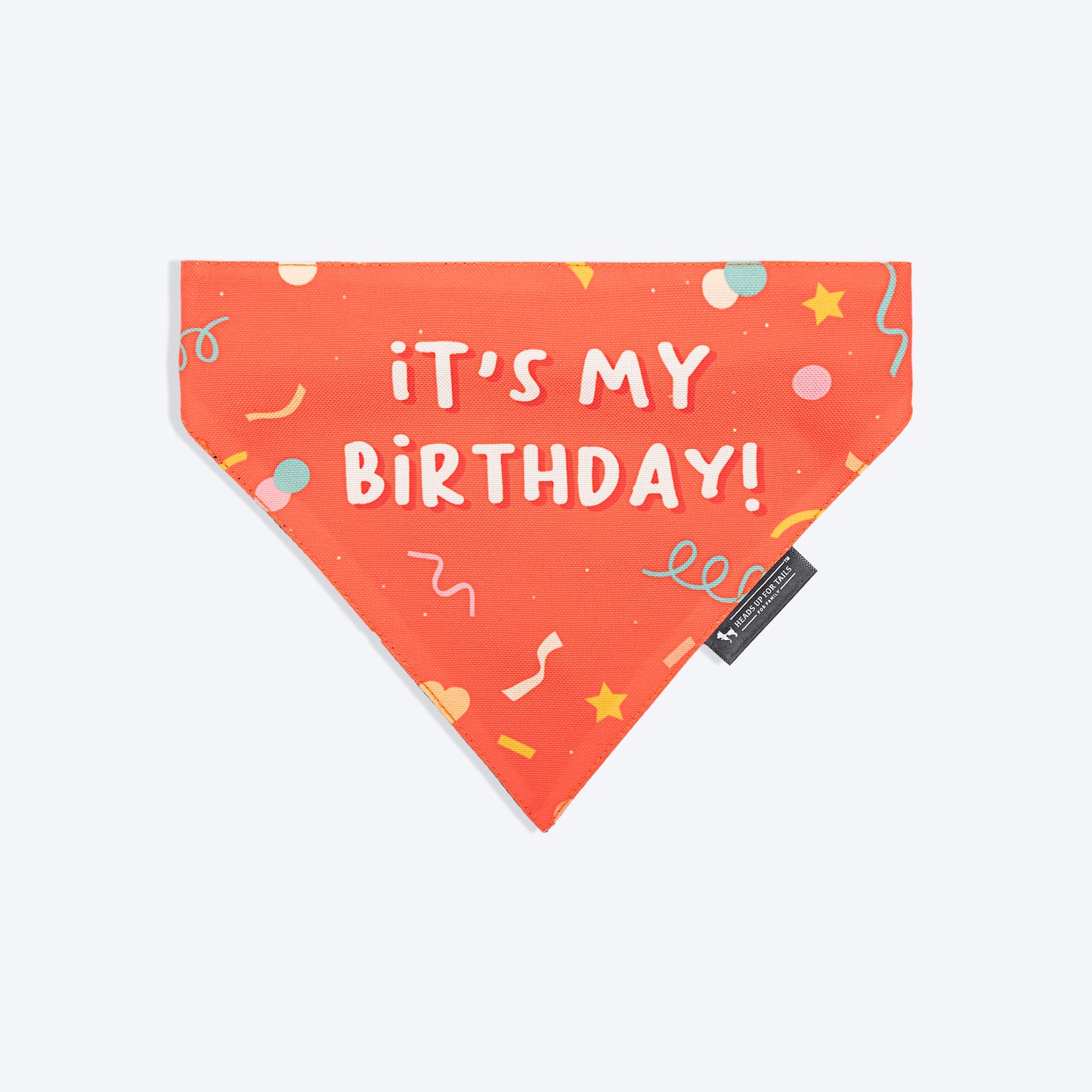 HUFT It's My Birthday Bandana For Dog - Orange - Heads Up For Tails