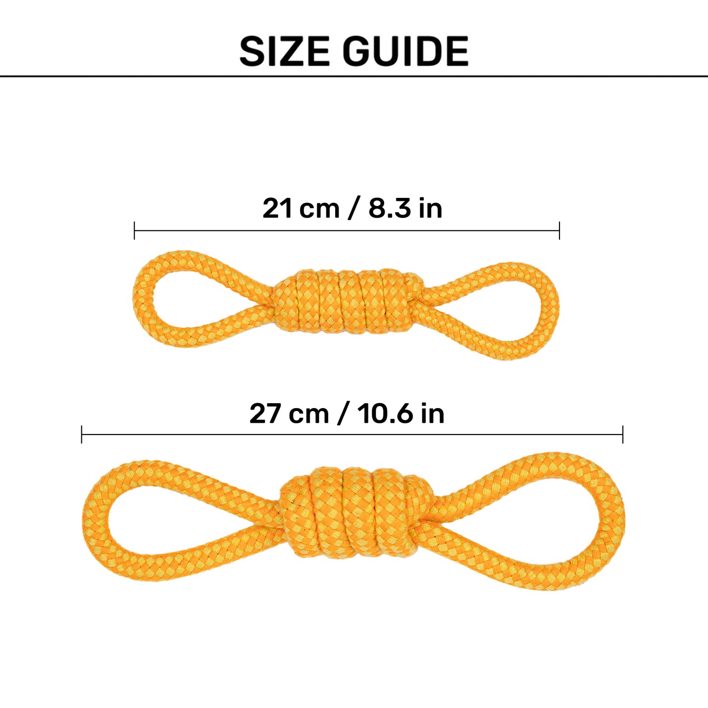 Dash Dog Tugster Rope Toy For Dog - Yellow & Orange - Heads Up For Tails