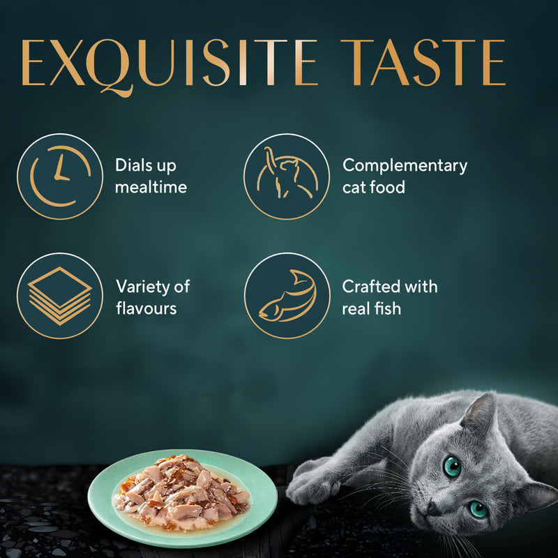 Sheba Rich Premium (1+ Years) Fish with Dry Bonito Flavour Adult Wet Cat Food - 35 g - Packs