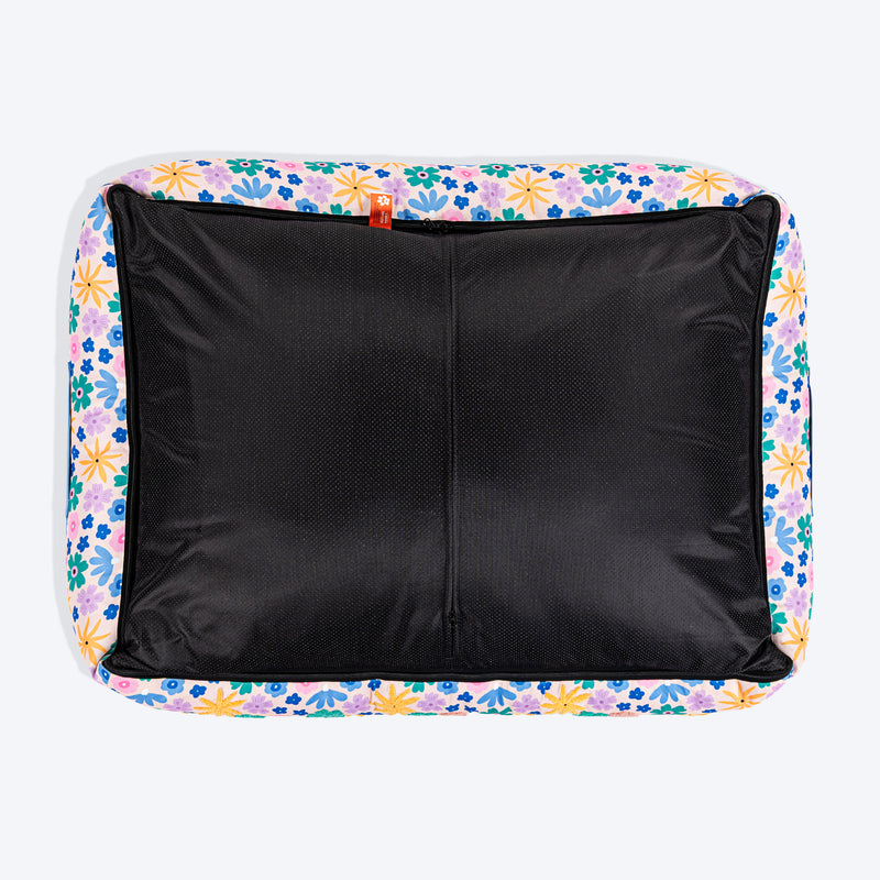 HUFT Bloomscape Lounger Bed For Dog - Blue - Heads Up For Tails