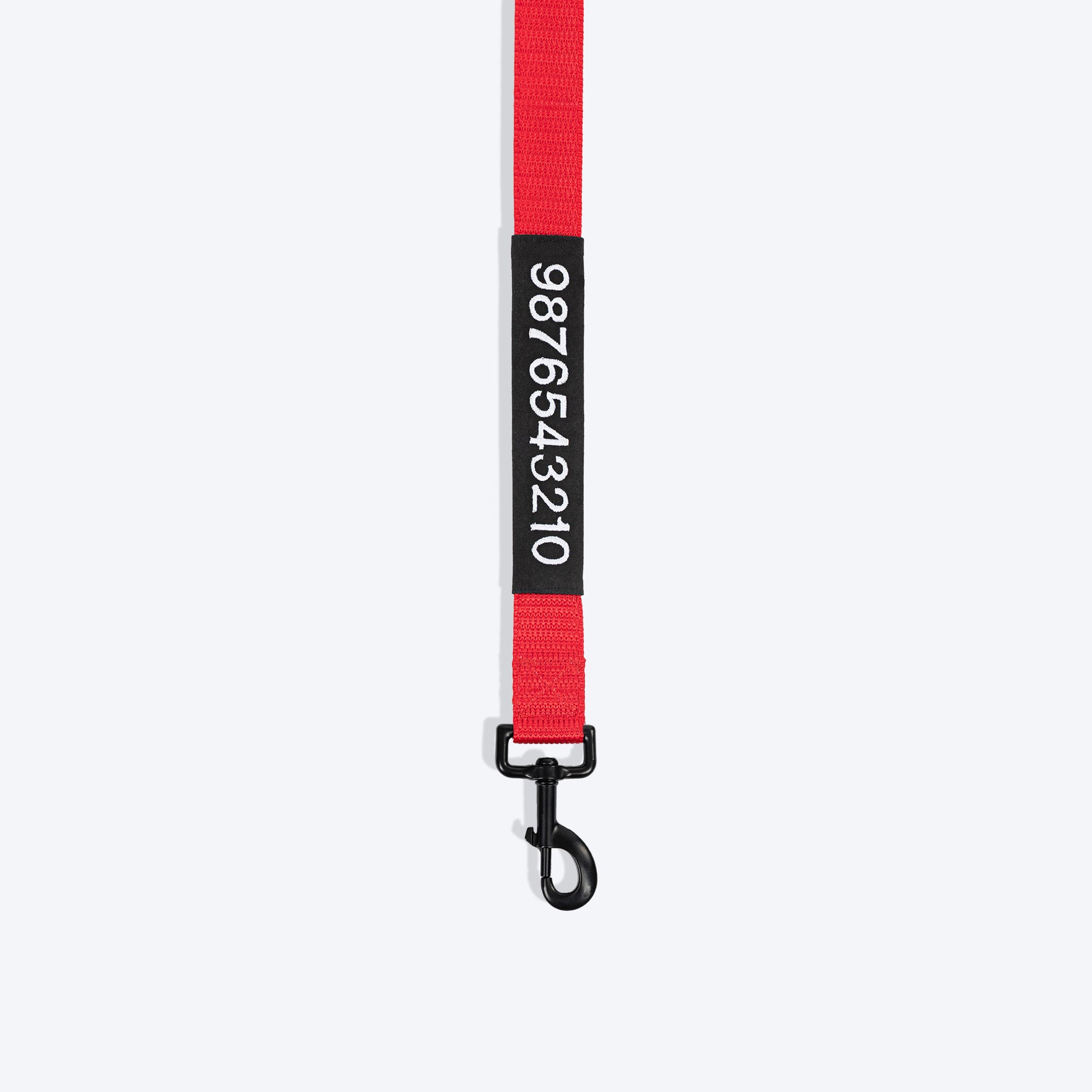 HUFT Classic Personalised (Mobile No.) Dog Leash - Cherry Red - Heads Up For Tails
