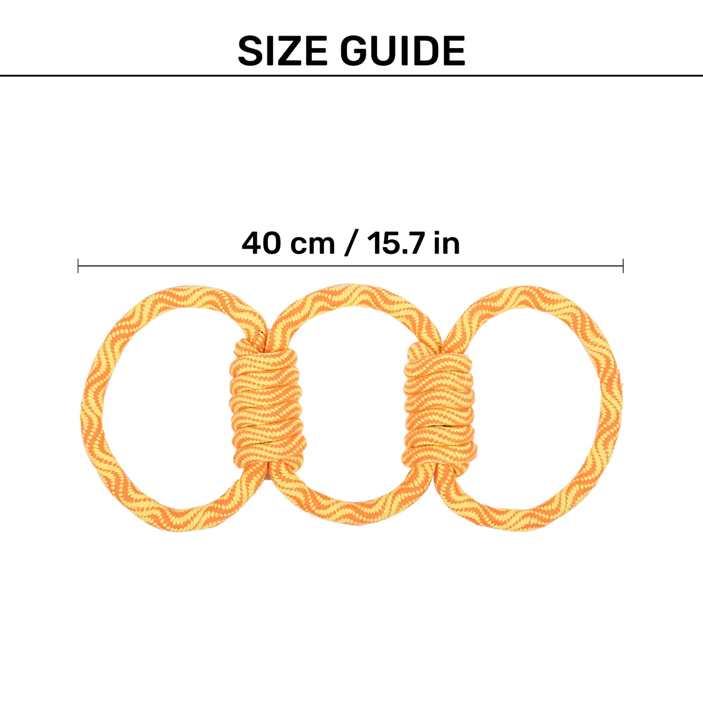 TLC Tug Trio Rope Toy For Dog - Yellow & Orange - Heads Up For Tails