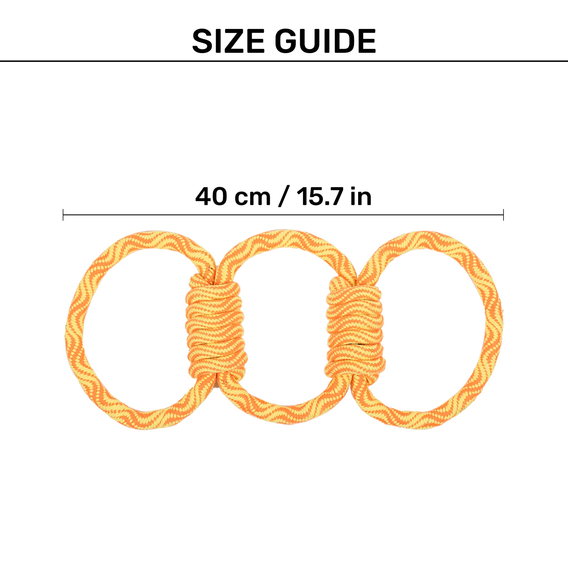 TLC Tug Trio Rope Toy For Dog - Yellow & Orange - Heads Up For Tails