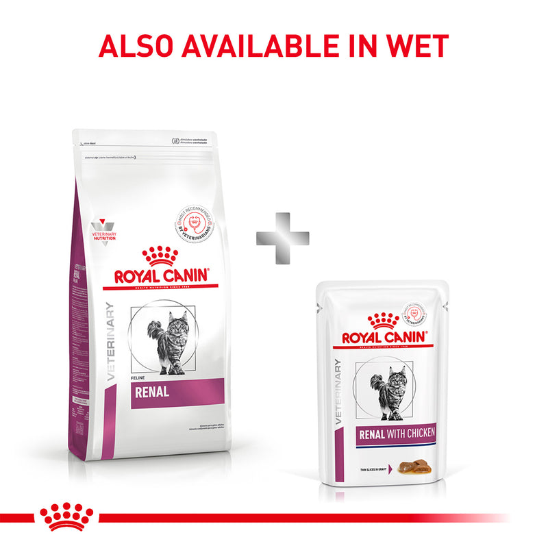 Royal Canin Veterinary Diet Renal Support Dry Food For Cat - 2 Kg - Heads Up For Tails