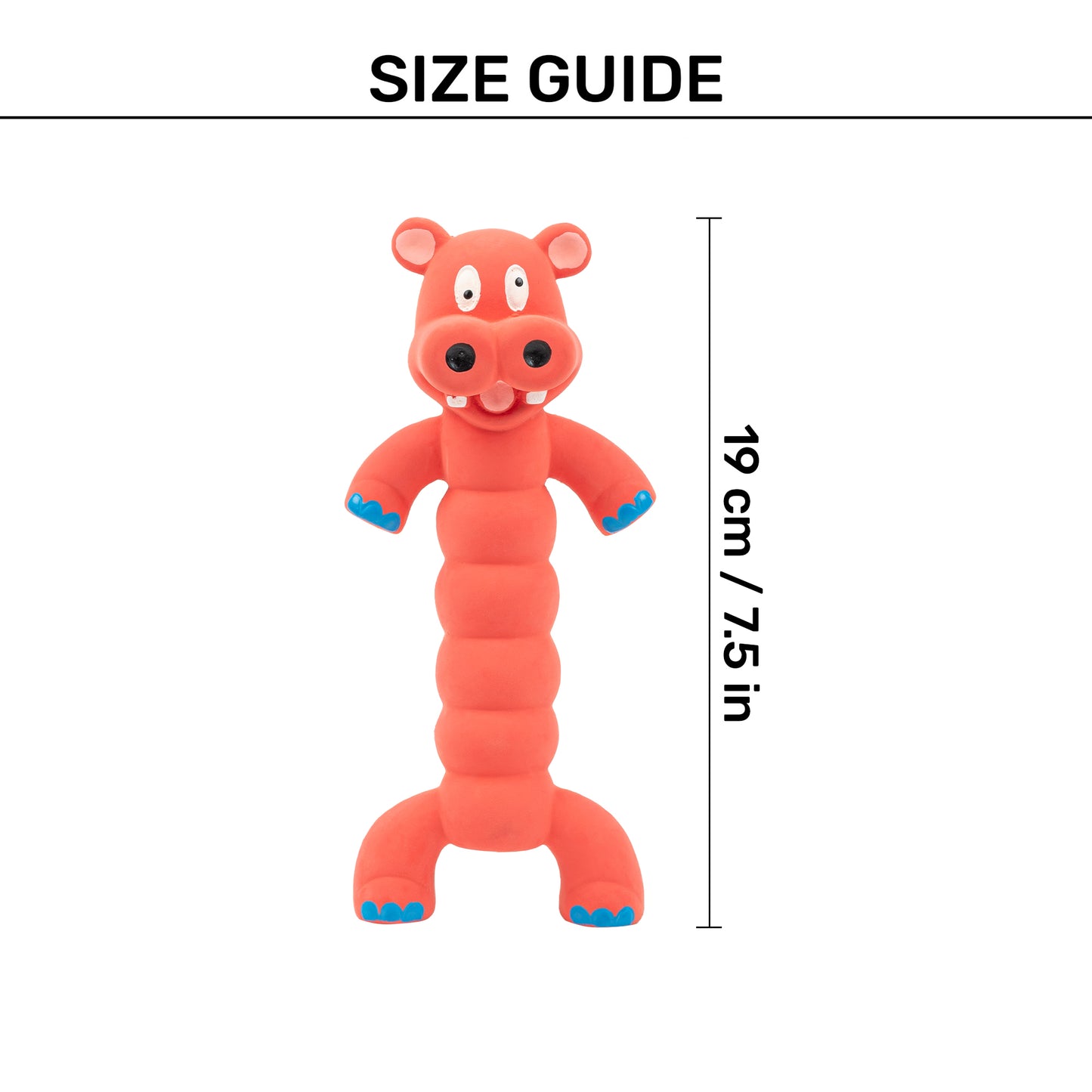 TLC Twisted Body Hippo Chew Toy For Dog - Orange - Heads Up For Tails