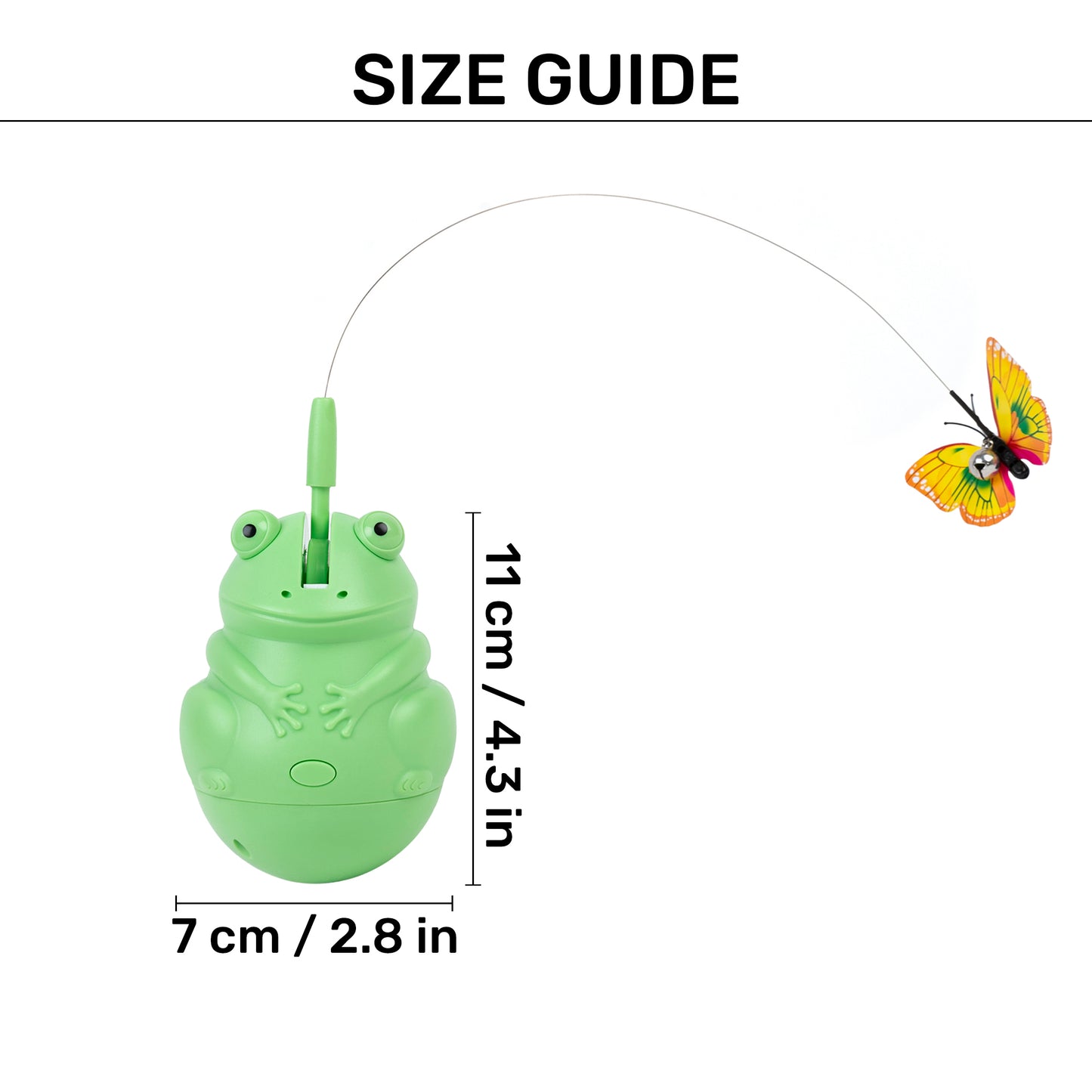 HUFT Butterfly Frenzy Interactive Toy For Cat - Green - Heads Up For Tails