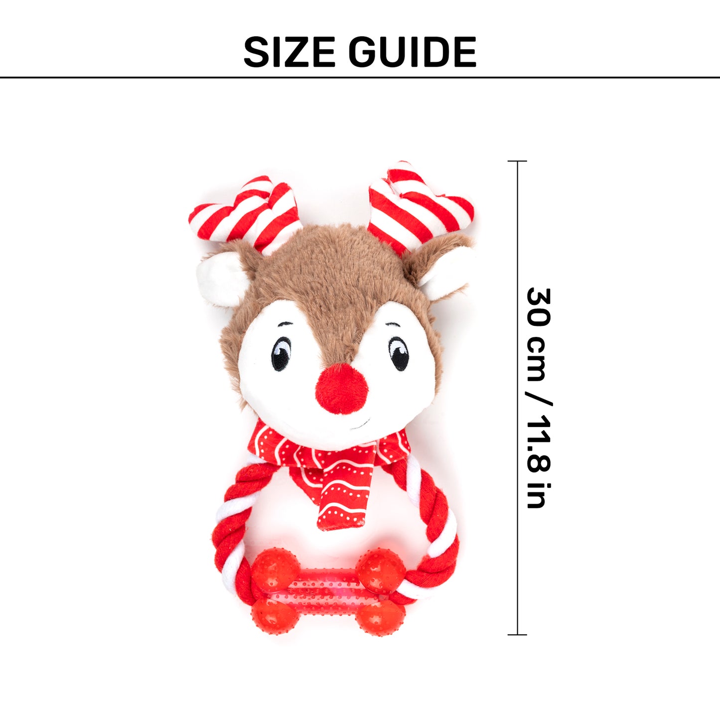 HUFT Dashing Reindeer Squeaky Plush Toy For Dog - Multicolor - Heads Up For Tails