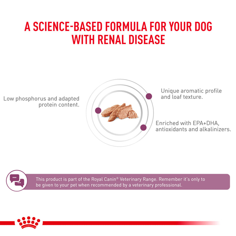 Royal Canin Veterinary Diet Renal Wet Food Can For Dog - 410 g - Heads Up For Tails