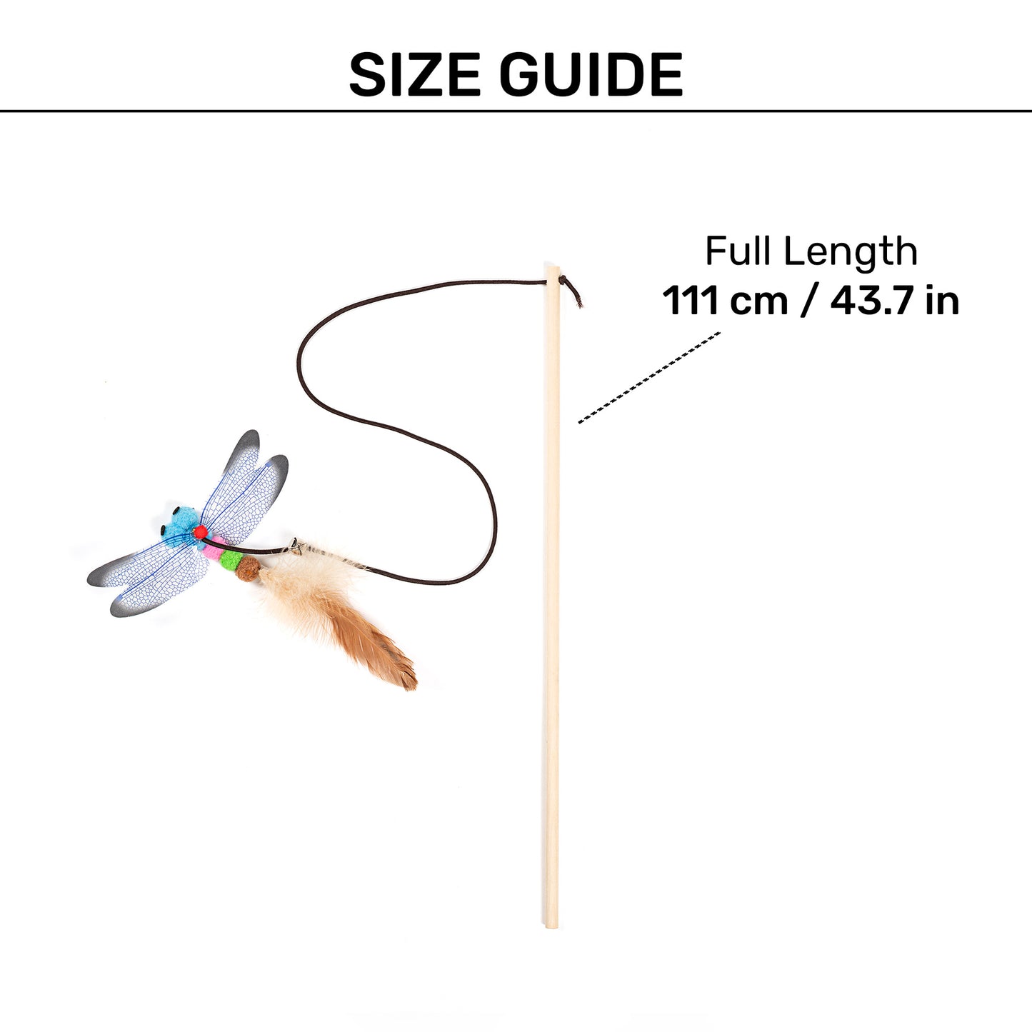 TLC Dragonfly Wand Toy For Cat - Beige - Heads Up For Tails