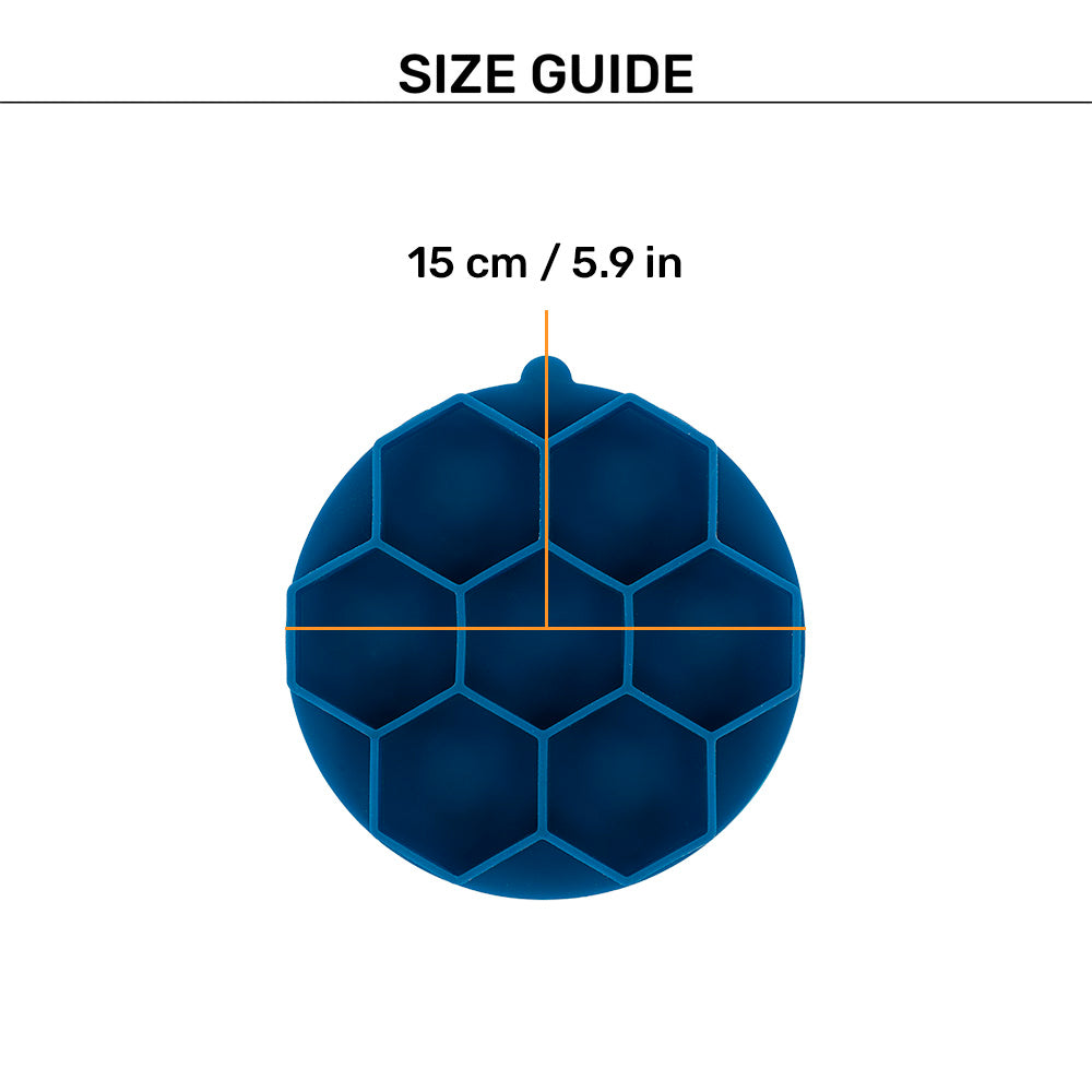 HUFT Honeycomb Stick To Bowl Lick Mat For Dog & Cat - Blue - Heads Up For Tails