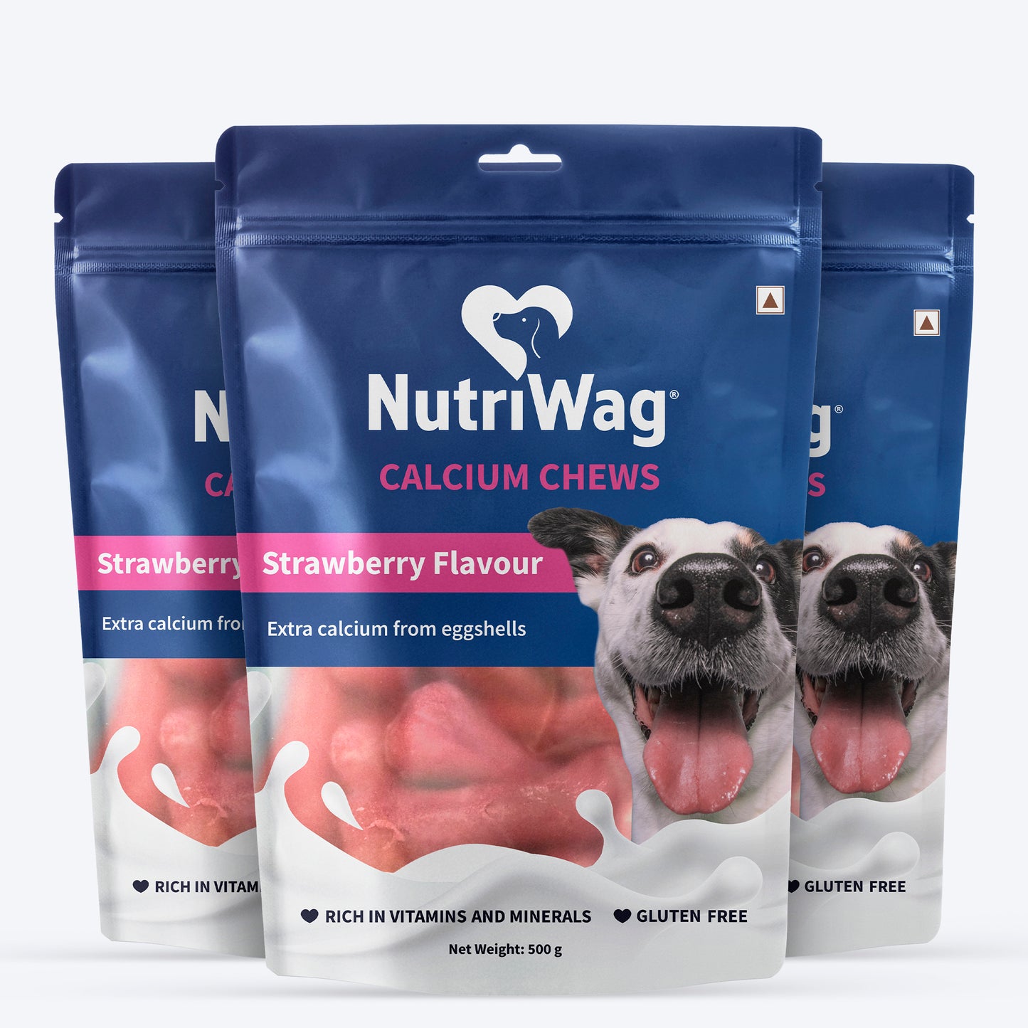 NutriWag Strawberry Calcium Chew Bones Treats For Dog