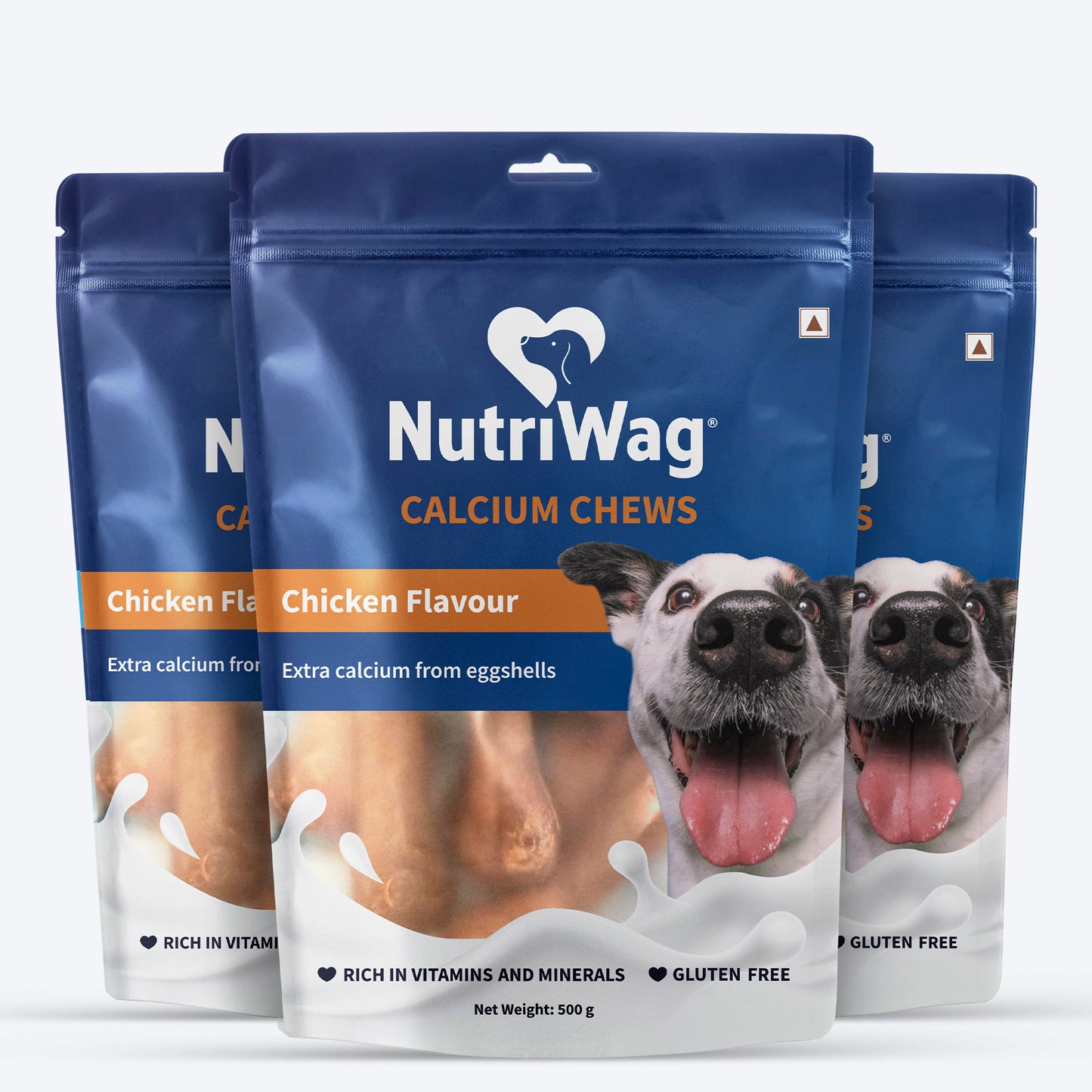NutriWag Chicken Calcium Chew Bones Treats For Dog - Heads Up For Tails