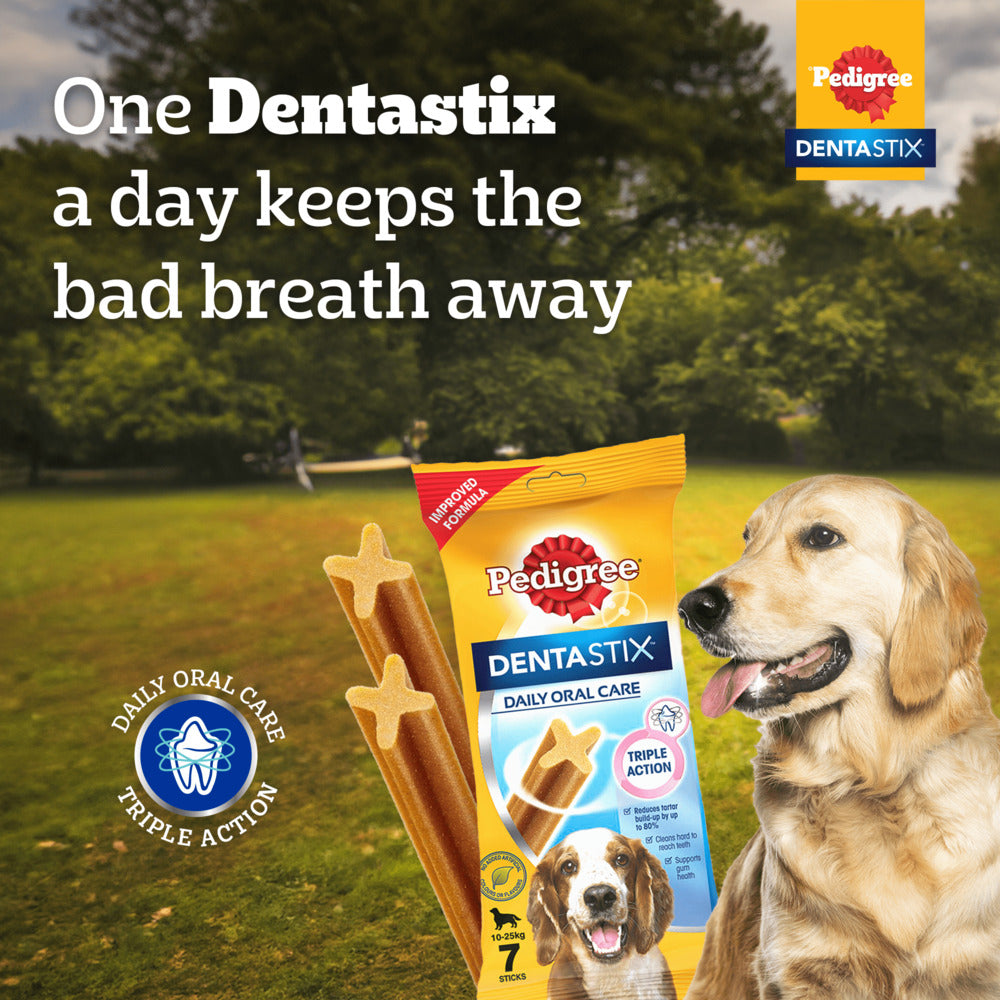 Pedigree Dentastix Dog Treat Weekly Pack For Medium Breed - 180 g - Heads Up For Tails