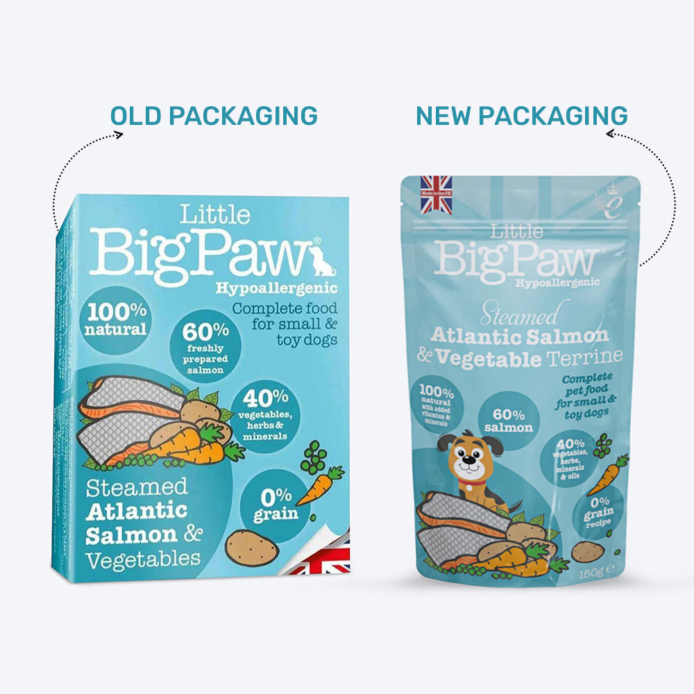 Little BigPaw Steamed Atlantic Salmon & Vegetables Terrine Wet Dog Food - 150 g - Heads Up For Tails